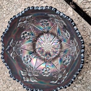 Vtg Fenton Carnival Glass candy dish